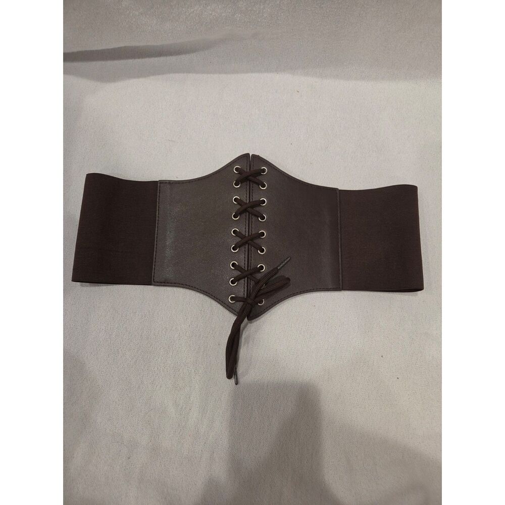 Brown Waspie Corset Belt Whimsigoth Cottagecore Steampunk Cinch Belt